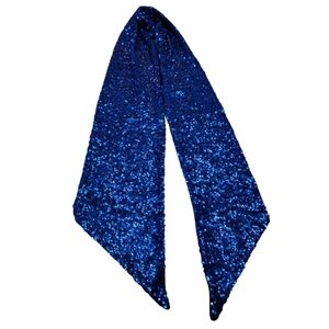 Blue Sequin Scarf Evening Wrap 72"